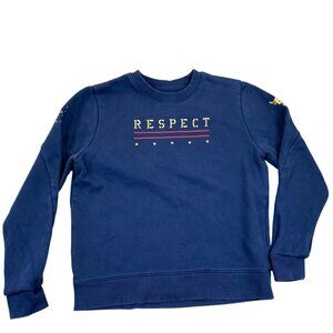 Under Armour Mens Sweatshirt Medium Crewneck Pullover 'Respect' Casual Navy